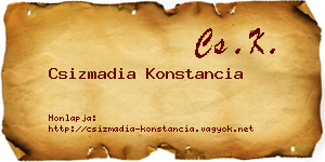 Csizmadia Konstancia névjegykártya